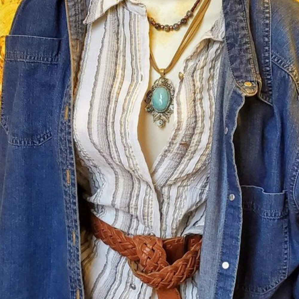 Amazonite Bohemian Choker Pendent - Picture 2 of 6